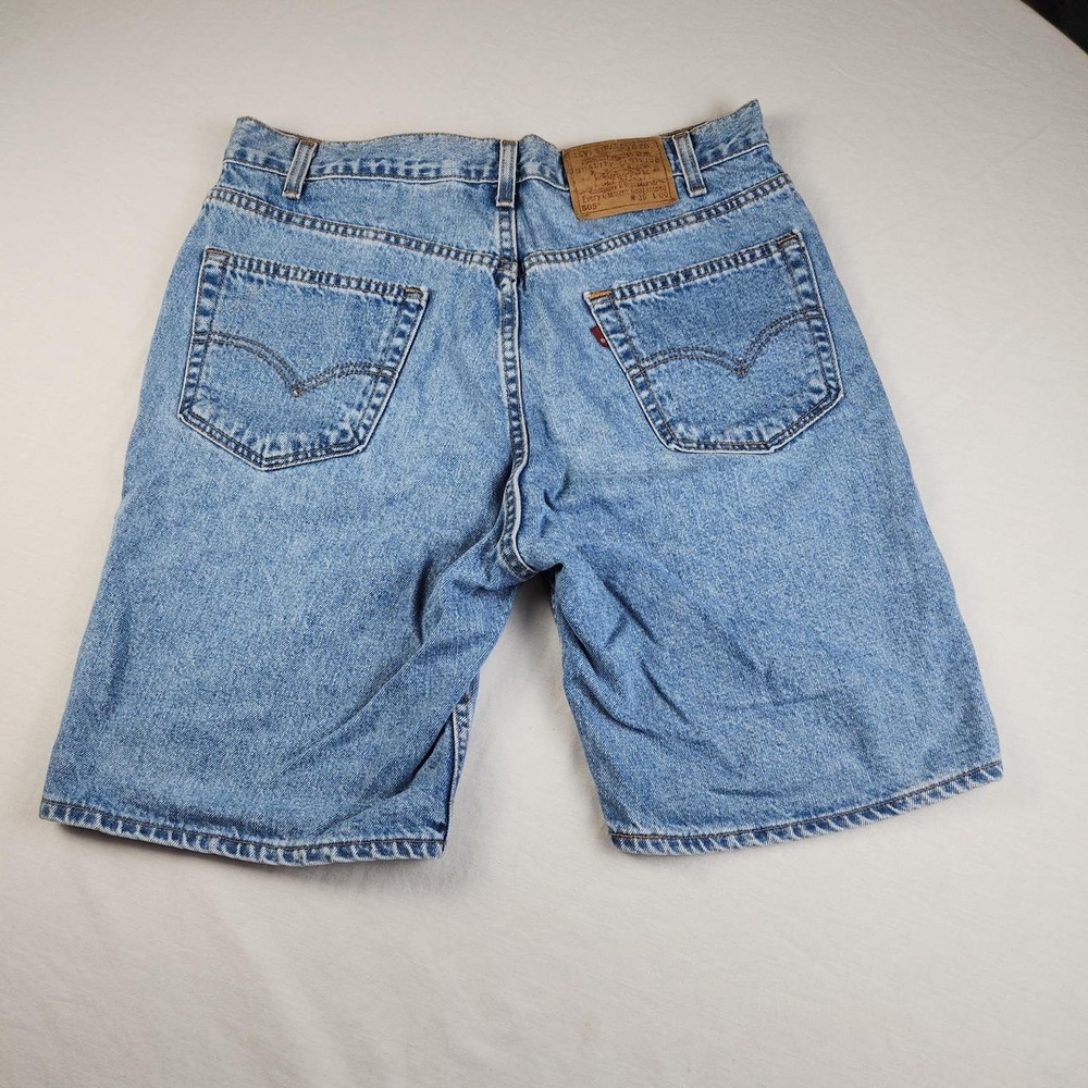 Levis 505 Regular Fit Mens Blue Denim Jeans Shorts Jorts 36 Made USA Vintage Y2K